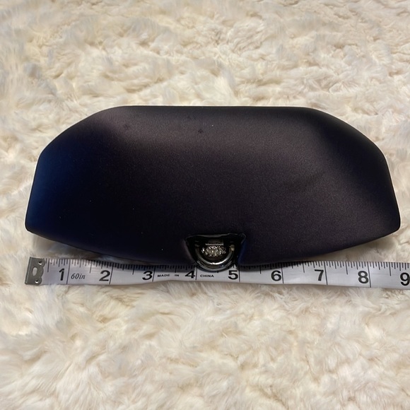 RODO satin Swarovski clutch shell evening bag / chain shoulder strap gunmetal - Picture 9 of 14